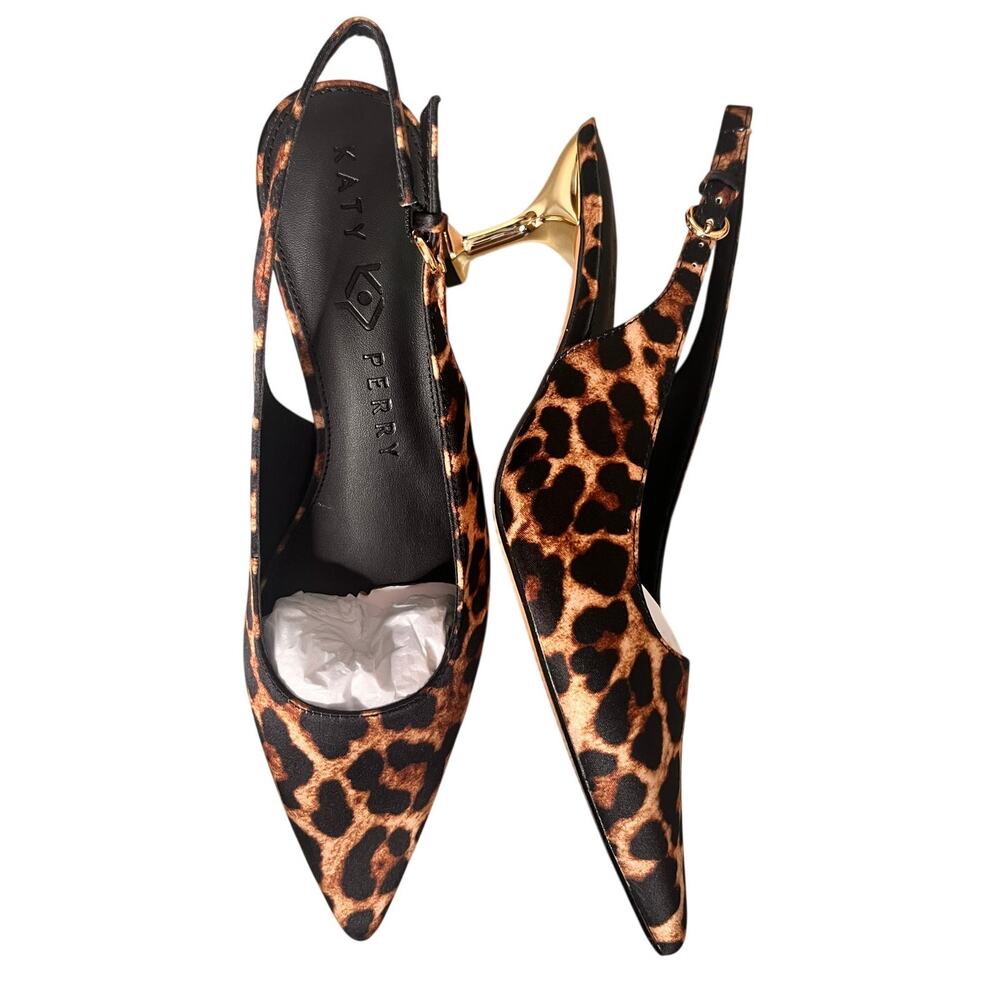 Katy Perry - The Oceanview Leopard Satin Slingback New Sz 9M/ 39 - Picture 3 of 4